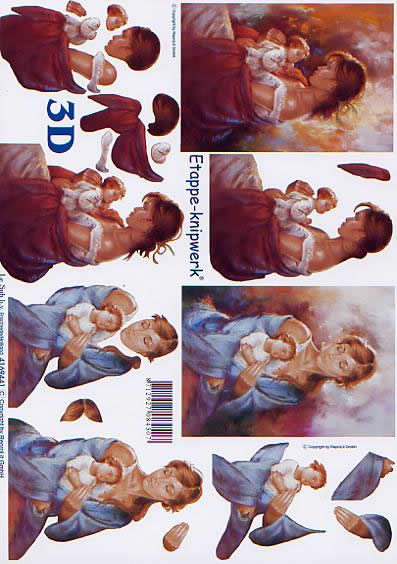 3D Bogen Murmeln Sie + Kind - Format A4,  Menschen - Babys,  Menschen - Personen,  Le Suh,  3D Bogen,  Mutter + Kind
