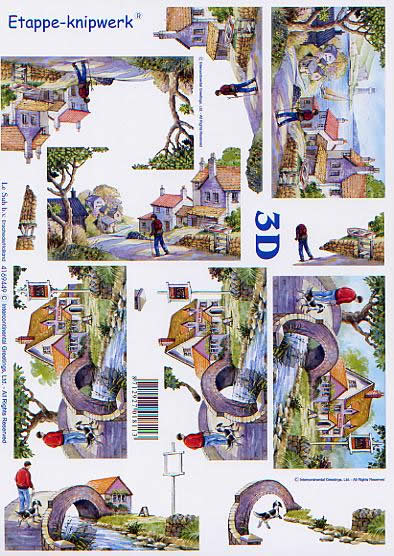 3D Bogen Landschaftliches - Format A4,  Sonstiges -  Sonstiges,  Le Suh,  Frühjahr,  3D Bogen,  Landschaftliches,  Brücke