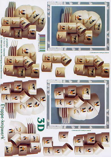 3D Bogen  - Format A4,  Le Suh,  Frühjahr,  3D Bogen,  Tassen,  Geschirr