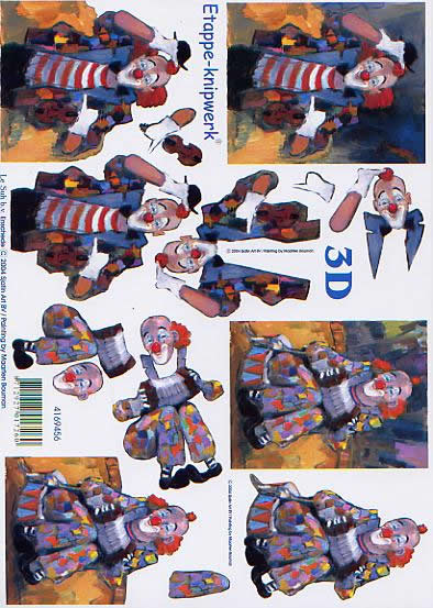 3D Bogen Clown - Format A4,  Sonstiges -  Sonstiges,  Menschen - Personen,  Le Suh,  3D Bogen,  Clown