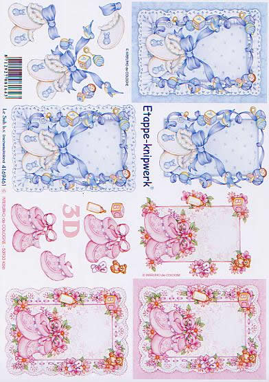 3D Bogen Baby Schuhe auf Decke - Format A4,  Ereignisse - Geburt,  Le Suh,  Frühjahr,  3D Bogen,  Baby Schuhe auf Decke