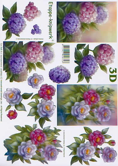 3D Bogen Blumen - Format A4,  Blumen - Rosen,  Blumen -  Sonstige,  Le Suh,  3D Bogen,  Blumen