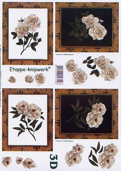 3D Bogen Blume im Ramen - Format A4,  Blumen - Rosen,  Blumen -  Sonstige,  Le Suh,  Ostern,  3D Bogen,  Blume im Ramen