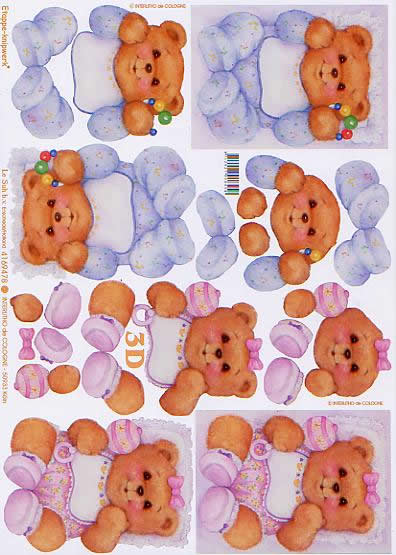 3D Bogen Baby - Bär - Format A4, Tiere - Bären,  Tiere -  Sonstige,  Ereignisse - Geburt,  Le Suh,  3D Bogen,  Baby-Bär