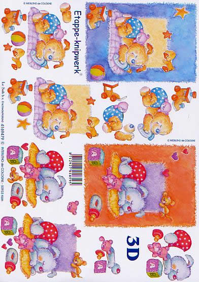 3D Bogen  - Format A4,  Spielsachen - Stofftiere,  Tiere - Hunde,  Le Suh,  Sommer,  3D Bogen