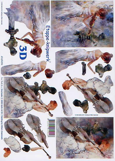 3D Bogen Geigenspieler - Format A4, Sonstiges - Bilder / Gemälde,  Sonstiges - Musik,  Menschen - Personen,  Le Suh,  3D Bogen,  Geigenspieler