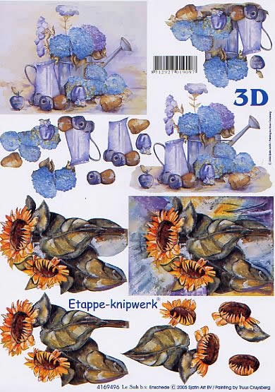 3D Bogen Hortensie + Sonnenblume - Format A4,  Blumen - Sonnenblumen,  Blumen -  Sonstige,  Le Suh,  3D Bogen,  Hortensie