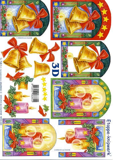 3D Bogen Weihnachtsfeier - Format A4,  Weihnachten - Kerzen,  Weihnachten - Glocken,  Le Suh,  Weihnachten,  3D Bogen,  Weihnachtsfeier