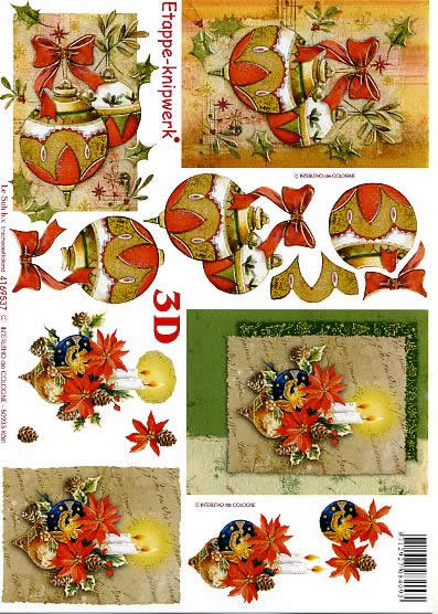 3D Bogen Weihnachtskugel - Format A4, Weihnachten - Weihnachtsstern,  Weihnachten - Kerzen,  Weihnachten - Baumschmuck,  Le Suh,  Weihnachten,  3D Bogen,  Weihnachtskugel,  Ilex