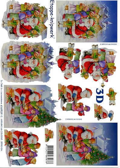 3D Bogen  - Format A4, Menschen - Kinder,  Weihnachten - Weihnachtsbaum,  Weihnachten - Weihnachtsmann,  Le Suh,  Weihnachten,  3D Bogen