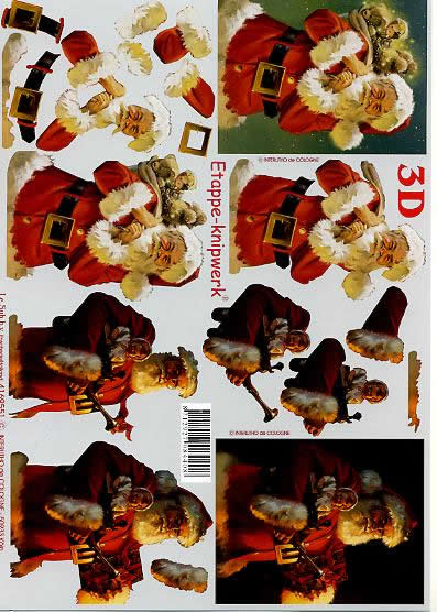 3D Bogen Weihnachtsmann - Format A4,  Weihnachten - Geschenke,  Weihnachten - Weihnachtsmann,  Le Suh,  Weihnachten,  3D Bogen,  Spielsachen
