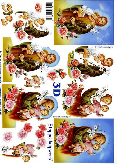 3D Bogen der Vater, der Sohn und... - Format A4, Menschen - Kinder,  Menschen - Personen,  Blumen - Rosen,  Le Suh,  3D Bogen,  der Vater,  der Sohn und...