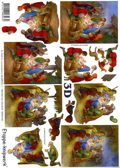 3D Bogen Weihnachtskrippe - Format A4,  Menschen - Personen,  Le Suh,  Weihnachten,  3D Bogen,  Weihnachtskrippe