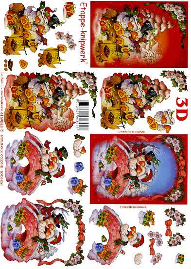 3D Bogen Weihnachtsenten - Format A4, Weihnachten - Weihnachtsstern,  Weihnachten - Geschenke,  Winter - Schnee,  Le Suh,  Weihnachten,  3D Bogen,  Weihnachtsenten,  Christrosen,  Ilex,  Weihnachtsbrücke