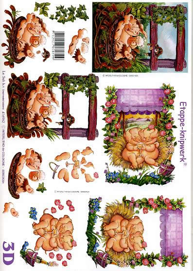 3D Bogen Schweinchen - Format A4,  Tiere -  Sonstige,  Blumen -  Sonstige,  Le Suh,  3D Bogen,  Schweinchen,  Bauernhof