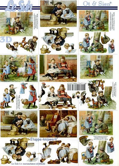 3D Bogen Ot + Sien klein - Format A4, Sonstiges -  Sonstiges,  Menschen - Kinder,  Menschen - Personen,  Le Suh,  3D Bogen,  Ot + Sien klein