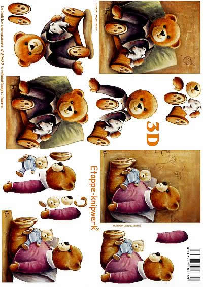 3D Bogen Bär - Format A4, Sonstiges -  Sonstiges,  Tiere - Bären,  Tiere -  Sonstige,  Le Suh,  3D Bogen,  sitzender Bär