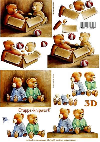 3D Bogen Bärchen - Format A4, Tiere - Bären,  Sonstiges -  Sonstiges,  Tiere -  Sonstige,  Le Suh,  3D Bogen,  Bärchen