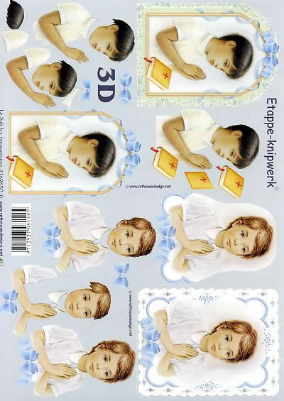 3D Bogen Betender Junge 2 - Format A4, Menschen - Kinder,  Ereignisse - Kommunion,  Ereignisse -  Sonstige,  Le Suh,  3D Bogen,  Betender Junge 2, Religion,  Konfirmation,  Bibel