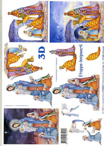3D Bogen Maria - Format A4,  Tiere -  Sonstige,  Menschen - Personen,  Le Suh,  Weihnachten,  3D Bogen,  Weihnachtskrippe,  3 Heiligen Könige