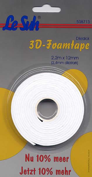 Klebe-Schaumband  - 2,4 mm - 12mm x 2,2 Meter,  Form Pads,  Klebeband,  klebefolie