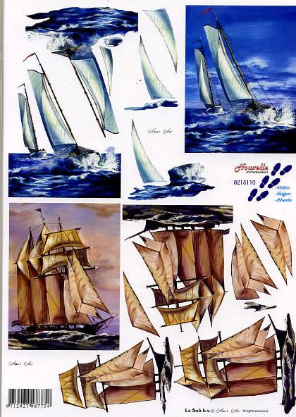 3D Bogen Schiffe - Format A4,  Sonstiges -  Sonstiges,  Regionen - Strand / Meer - Schiffe,  Le Suh,  3D Bogen,  Segelschiff,  Boot