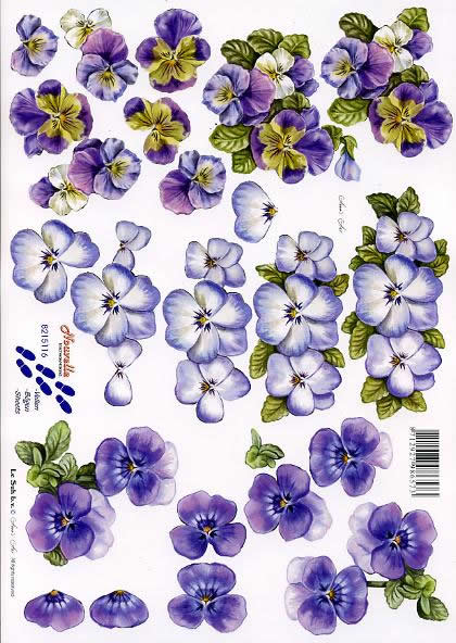 3D Bogen Veilchen - Format A4,  Sonstiges -  Sonstiges,  Blumen -  Sonstige,  Le Suh,  Frühjahr,  3D Bogen,  Veilchen
