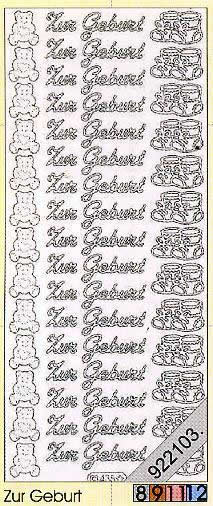 1 Stickers - 10 x 23 cm 0435 - Zur Geburt - rosa, Farbe - rose,  Ereignisse - Geburt,  Art - Stickers normal,  Jahreszeit - Everyday,  Schriften