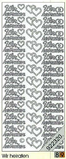 1 Stickers - 10 x 23 cm 0402 - wir Heiraten - silber, Ereignisse - Hochzeit,  Farbe - silber,  Art - Stickers normal,  Jahreszeit - Everyday,  0402 - wir Heiraten,  Schriften,  Herzen