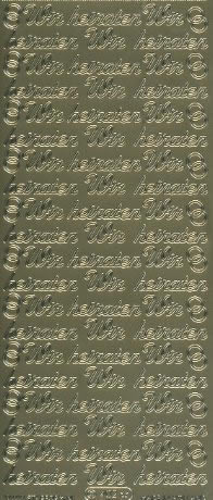 1 Stickers - 10 x 23 cm 0402 - wir Heiraten - gold, Farbe - gold,  Ereignisse - Hochzeit,  Art - Stickers normal,  Jahreszeit - Everyday,  0402 - wir Heiraten,  Schriften,  Herzen