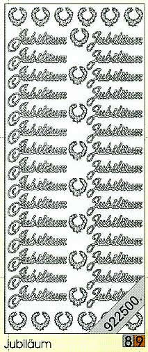 1 Stickers - 10 x 23 cm 0436 - Jubiläum - silber, Ereignisse - Sonstige,  Farbe - silber,  Art - Stickers normal,  Jahreszeit - Everyday,  0436 - Jubiläum