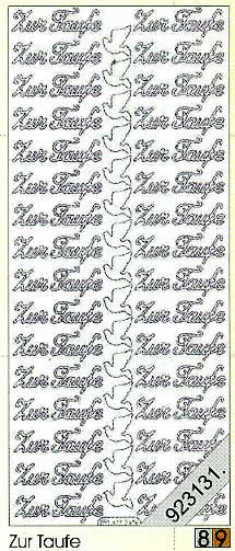 1 Stickers - 10 x 23 cm 0427 - zur Taufe - silber, Ereignisse - Feier,  Farbe - silber,  Art - Stickers normal,  Jahreszeit - Everyday,  0427 - zur Taufe,  Schriften