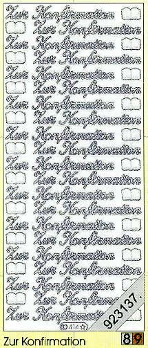 1 Stickers - 10 x 23 cm 0414 - zur Konfirmation - gold, Ereignisse - Feier,  Farbe - gold,  Art - Stickers normal,  Jahreszeit - Everyday,  0414 - zur Konfirmation,  Schriften,  Buch