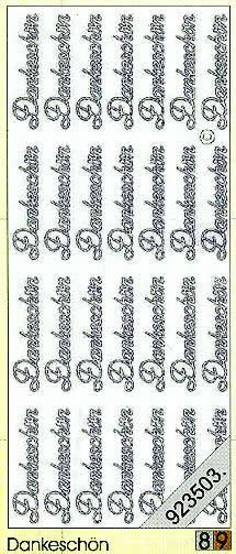 1 Stickers - 10 x 23 cm 0408 - Dankeschön - gold, Schriften - deutsch,  Farbe - gold,  Art - Stickers normal,  Jahreszeit - Everyday,  0408 - Dankeschön
