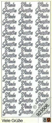 1 Stickers - 10 x 23 cm 0415 - Viele Grüße - gold, Schriften - deutsch,  Farbe - gold,  Art - Stickers normal,  Jahreszeit - Everyday,  0415 - Viele Grüße