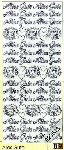 1 Stickers - 10 x 23 cm 0423 - Alles Gute - gold, Schriften - deutsch,  Farbe - gold,  Art - Stickers normal,  Jahreszeit - Everyday,  0423 - Alles Gute