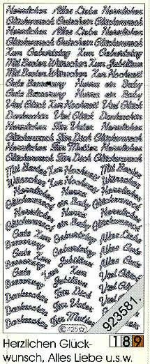 1 Stickers - 10 x 23 cm 0425 - kleine Rundt. - weiß, Farbe weiß,  Schriften - deutsch,  Art - Stickers normal,  Jahreszeit - Everyday,  0425 - kleine Rundt.