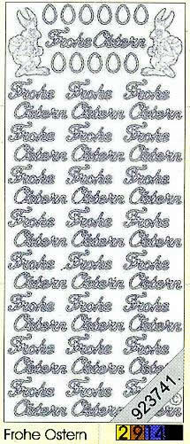 1 Stickers - 10 x 23 cm 0480 - Frohe Ostern - gold, Schriften - deutsch,  Farbe - sonstige,  Art - Stickers normal,  Jahreszeit - Ostern,  0480 - Frohe Ostern,  Gold-Schwarz,  Osterhasen,  Ostereier