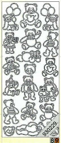 1 Stickers - 10 x 23 cm 0805 - Bär - silber, Motiv - Tiere,  Farbe - silber,  Art - Stickers normal,  Jahreszeit - Everyday,  0805 - Bär