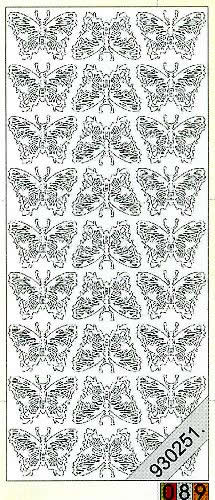 1 Stickers - 10 x 23 cm 0822 - kleine Schmetterlinge - multicolor, Motiv - Tiere,  Farbe - sonstige,  Art - Stickers normal,  Jahreszeit - Everyday,  Multi