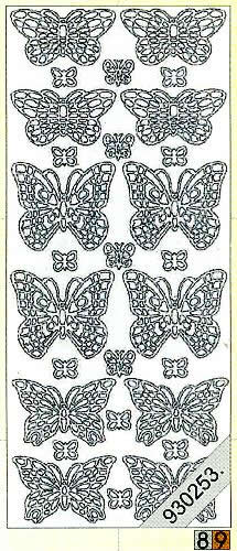 1 Stickers - 10 x 23 cm 1013 - Schmetterling - gold, Motiv - Tiere,  Farbe - gold,  Art - Stickers normal,  Jahreszeit - Everyday,  1013 - Schmetterling