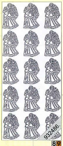 1 Stickers - 10 x 23 cm 0109 - Heiraten - gold, Farbe - gold,  Ereignisse - Hochzeit,  Art - Stickers normal,  Jahreszeit - Everyday,  0109 - Heiraten