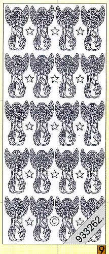 1 Stickers - 10 x 23 cm 0858 - Engel - gold, Farbe - gold,  Motiv - Engel,  Art - Stickers normal,  Jahreszeit - Weihnachten,  0858 - Engel