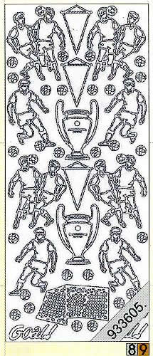 1 Stickers - 10 x 23 cm 1007 - Fußball - gold, Farbe - gold,  Motiv - Sport,  Art - Stickers normal,  Jahreszeit - Everyday,  1007 - Fußball