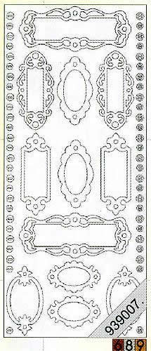 1 Stickers - 10 x 23 cm 1042 - Namensschild - silber,  Farbe - silber,  Art - Stickers normal,  Jahreszeit - Everyday,  1042 - Namensschild,  Türschild,  Klingelschild
