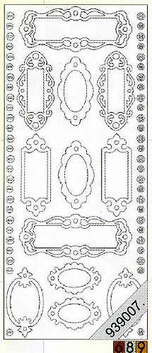 1 Stickers - 10 x 23 cm 1042 - Namensschild - gold,  Farbe - gold,  Art - Stickers normal,  Jahreszeit - Everyday,  1042 - Namensschild,  Türschild,  Klingelschild