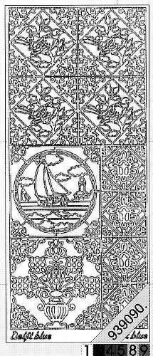 1 Stickers - 10 x 23 cm 1028 - Ziegel Segelboot - gold,  Farbe - gold,  Art - Stickers normal,  Jahreszeit - Everyday,  1028 - Ziegel Segelboot,  Ecken