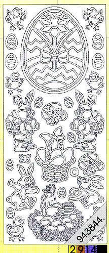 1 Stickers - 10 x 23 cm 0881 - Osterei - gold,  Farbe - gold,  Art - Stickers normal,  Jahreszeit - Ostern,  0881 - Osterei,  Osternest,  Osterhasen,  Kücken,  Huhn