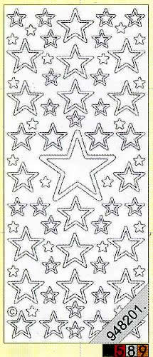 1 Stickers - 10 x 23 cm 0856 - Sterne I - rot,  Farbe - rot,  Art - Stickers normal,  Jahreszeit - Weihnachten,  Sterne I