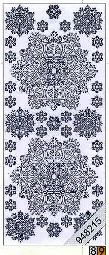 1 Stickers - 10 x 23 cm 0970 - Eiskristall - silber,  Farbe - silber,  Art - Stickers normal,  Jahreszeit - Winter,  0970 - Eiskristall